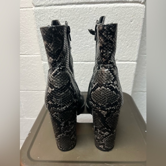 Call It Spring Black and Gray Lace Up Boots - Picture 3 of 10